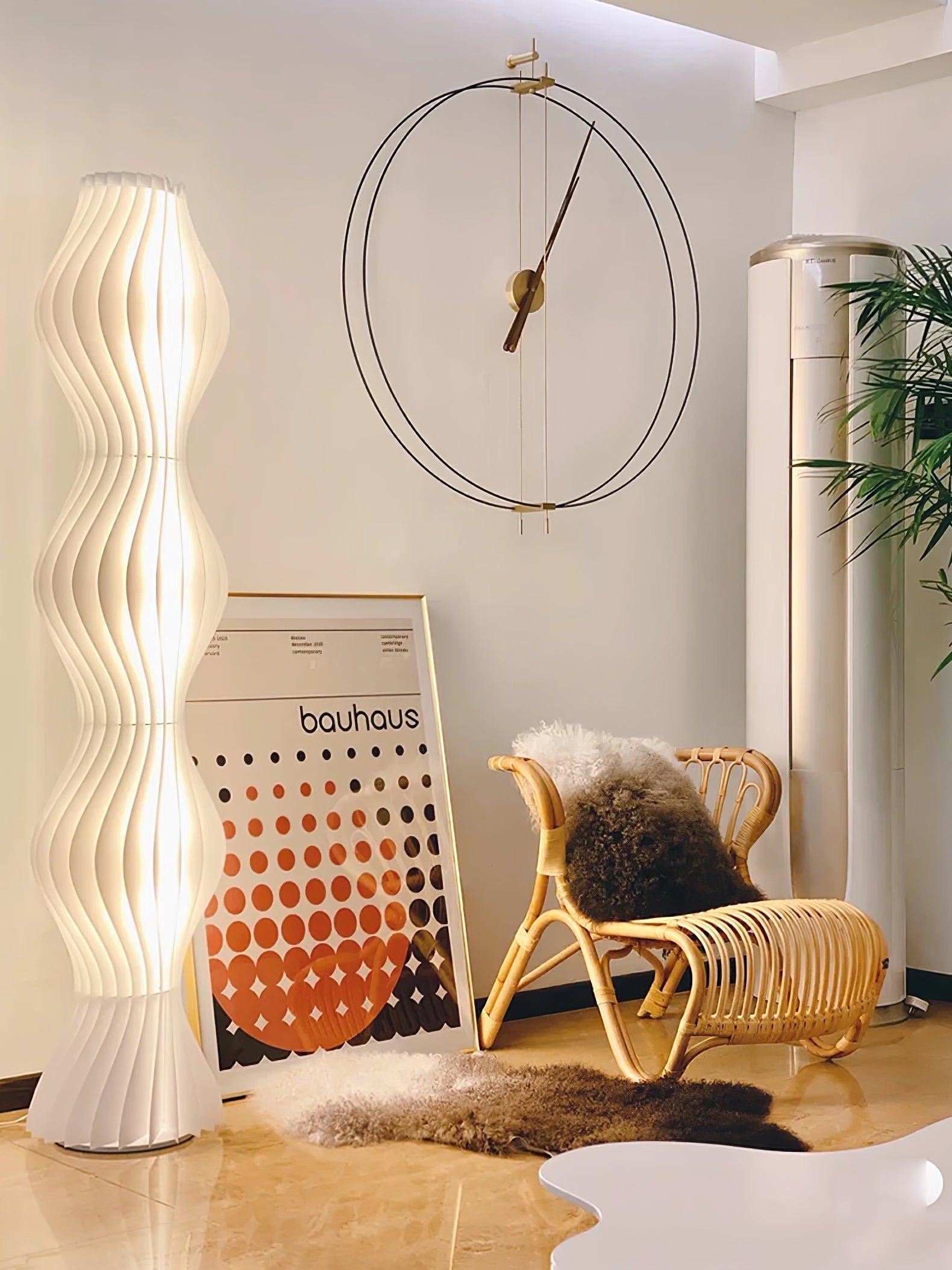 Modern Vapor Acrylic Uplight Floor Lamp with Integrated LED for Living Room Standing Light White