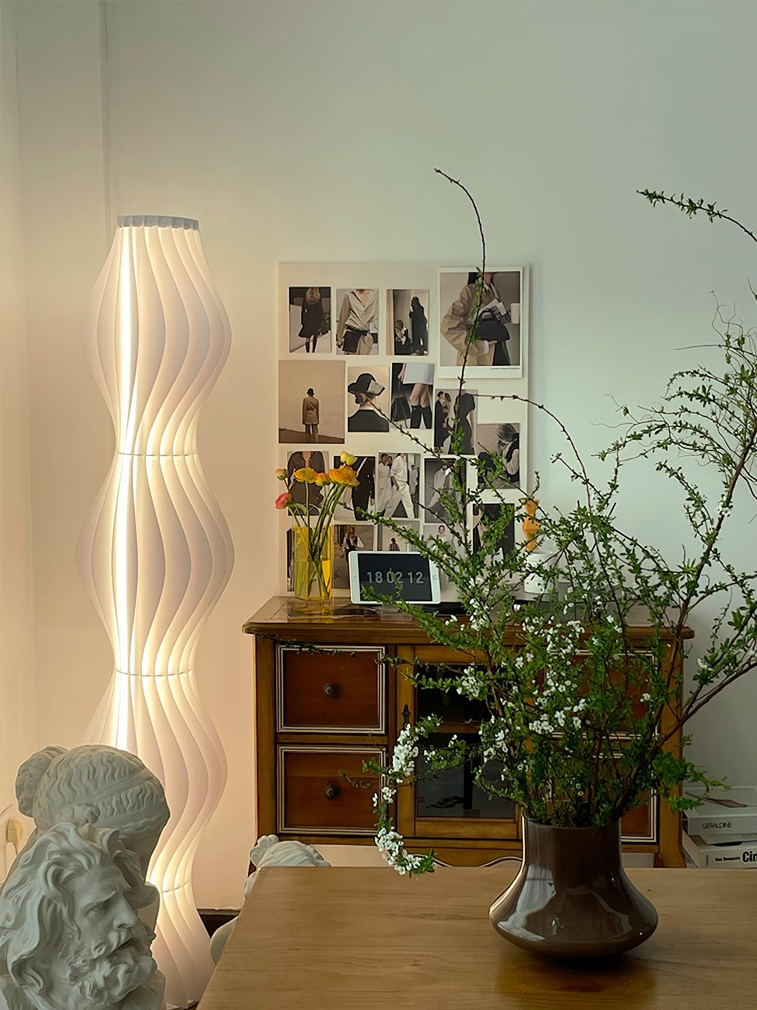 Modern Vapor Acrylic Uplight Floor Lamp with Integrated LED for Living Room Standing Light White