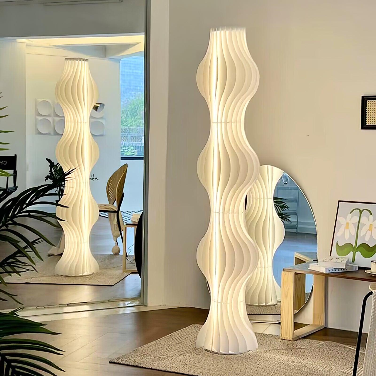 Modern Vapor Acrylic Uplight Floor Lamp with Integrated LED for Living Room Standing Light White