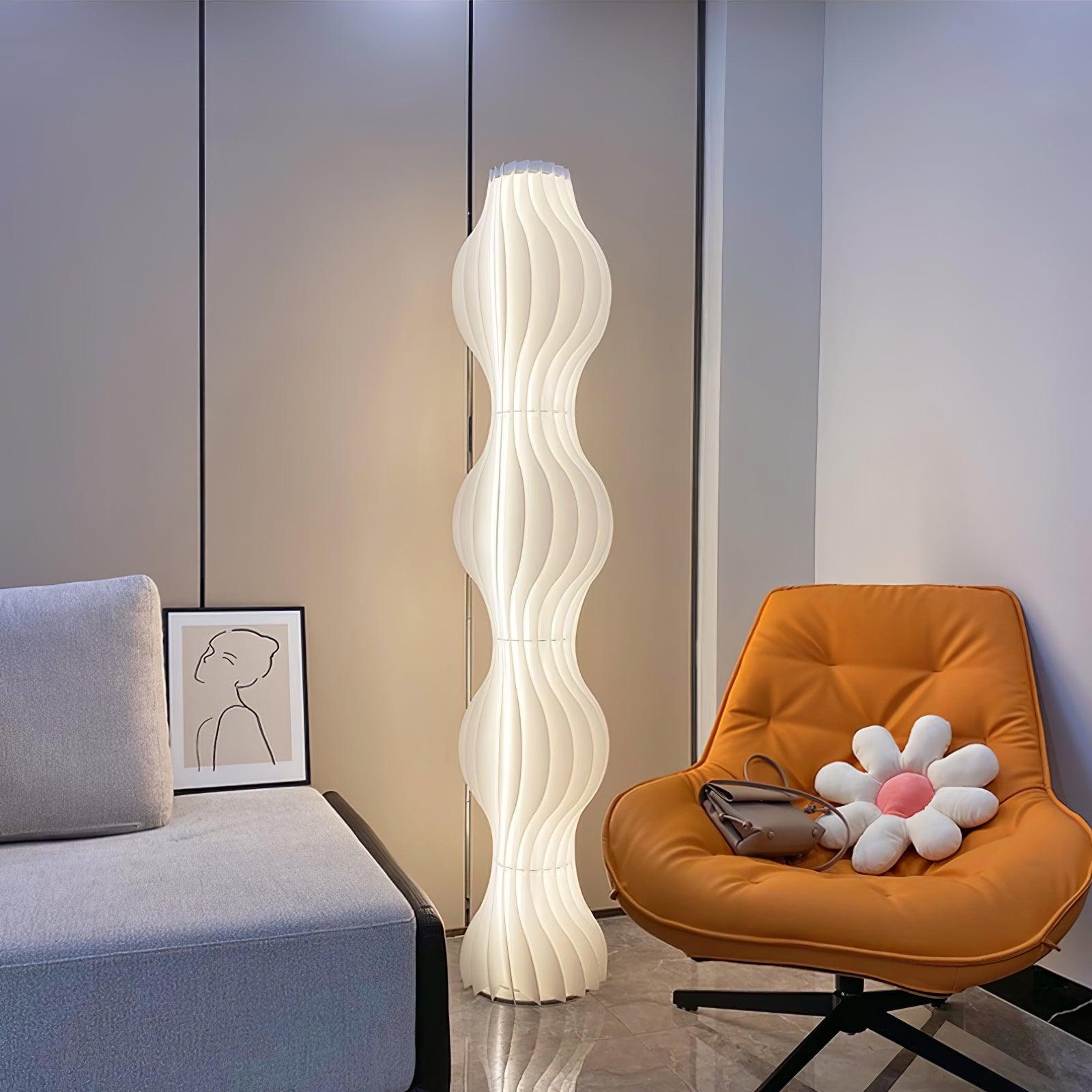 Modern Vapor Acrylic Uplight Floor Lamp with Integrated LED for Living Room Standing Light White