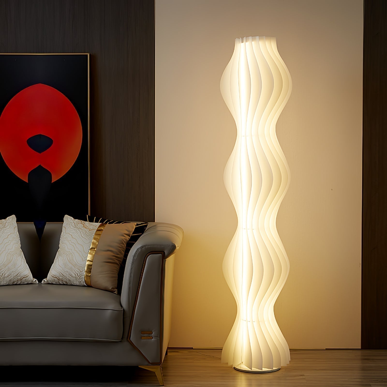 Modern Vapor Acrylic Uplight Floor Lamp with Integrated LED for Living Room Standing Light White