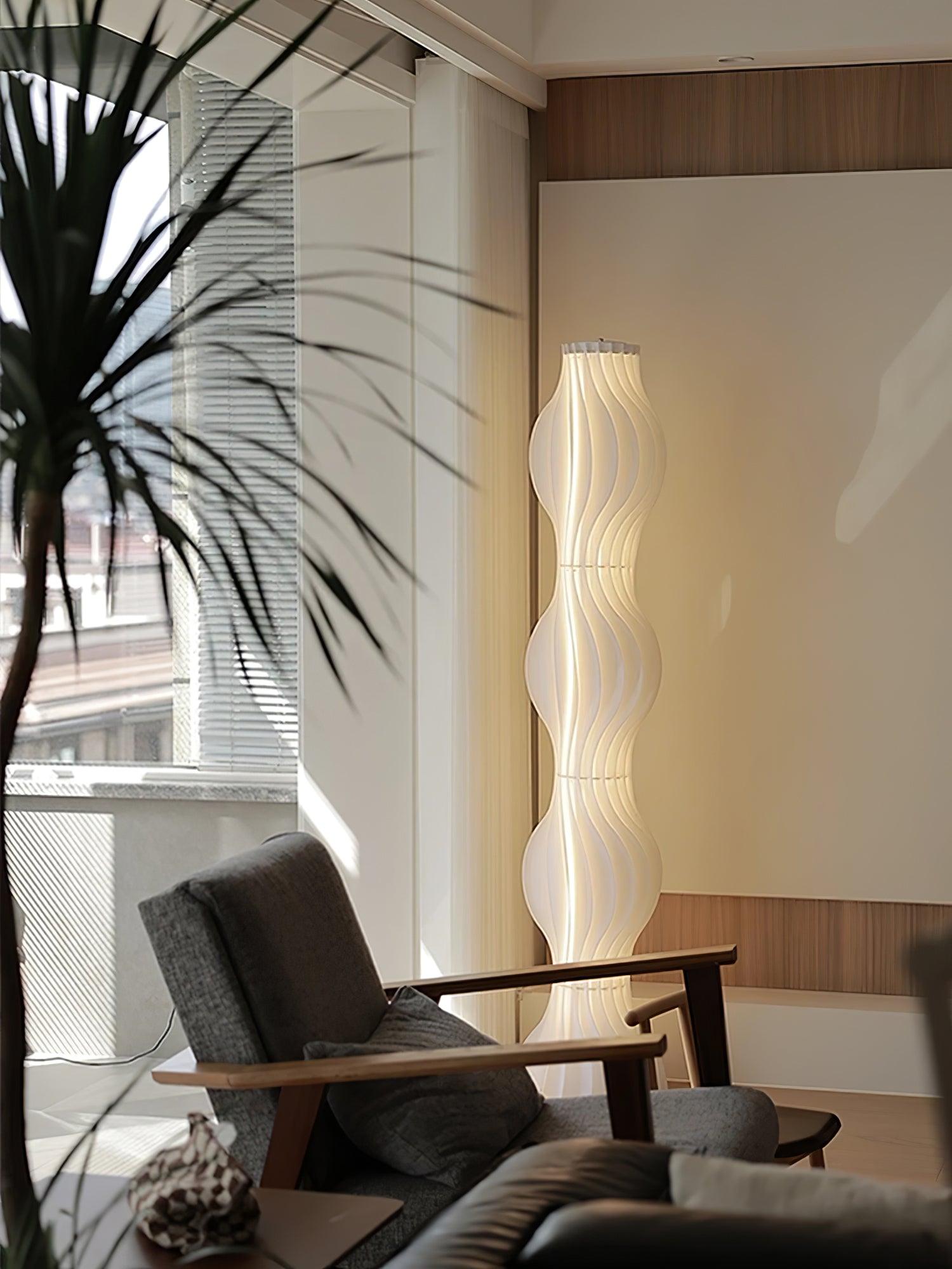 Modern Vapor Acrylic Uplight Floor Lamp with Integrated LED for Living Room Standing Light White