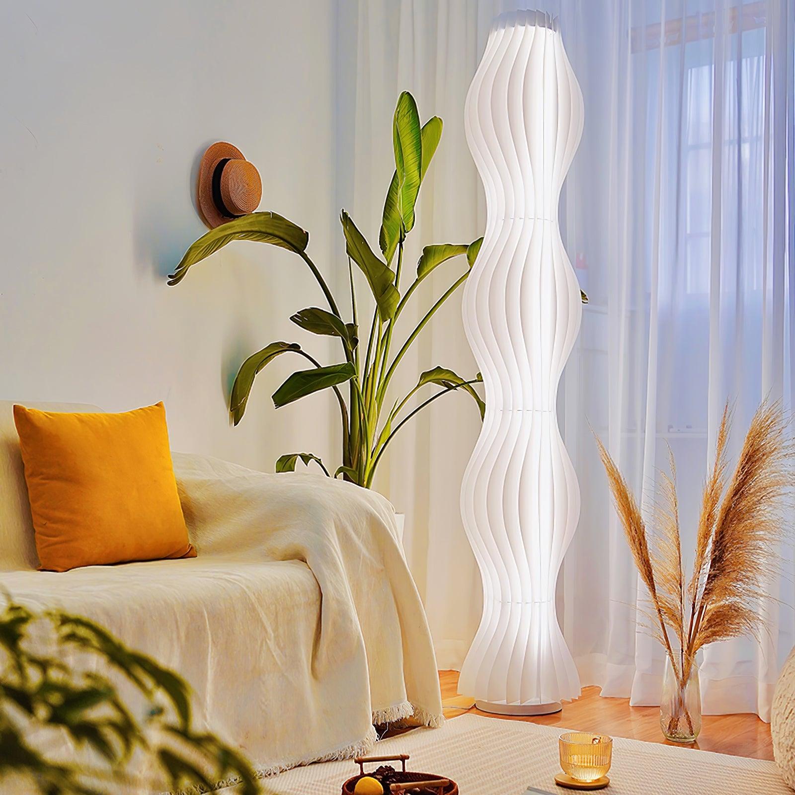 Modern Vapor Acrylic Uplight Floor Lamp with Integrated LED for Living Room Standing Light White