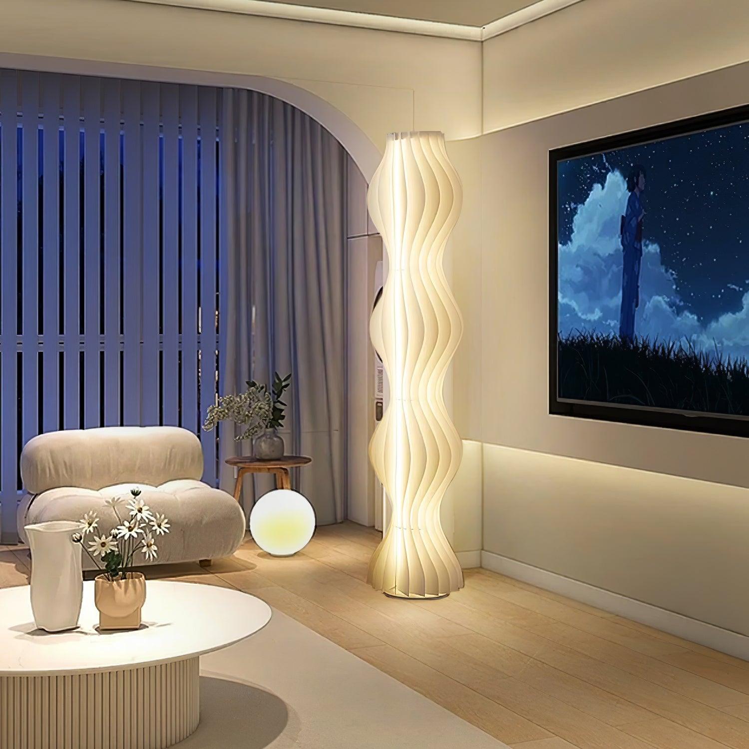 Modern Vapor Acrylic Uplight Floor Lamp with Integrated LED for Living Room Standing Light White