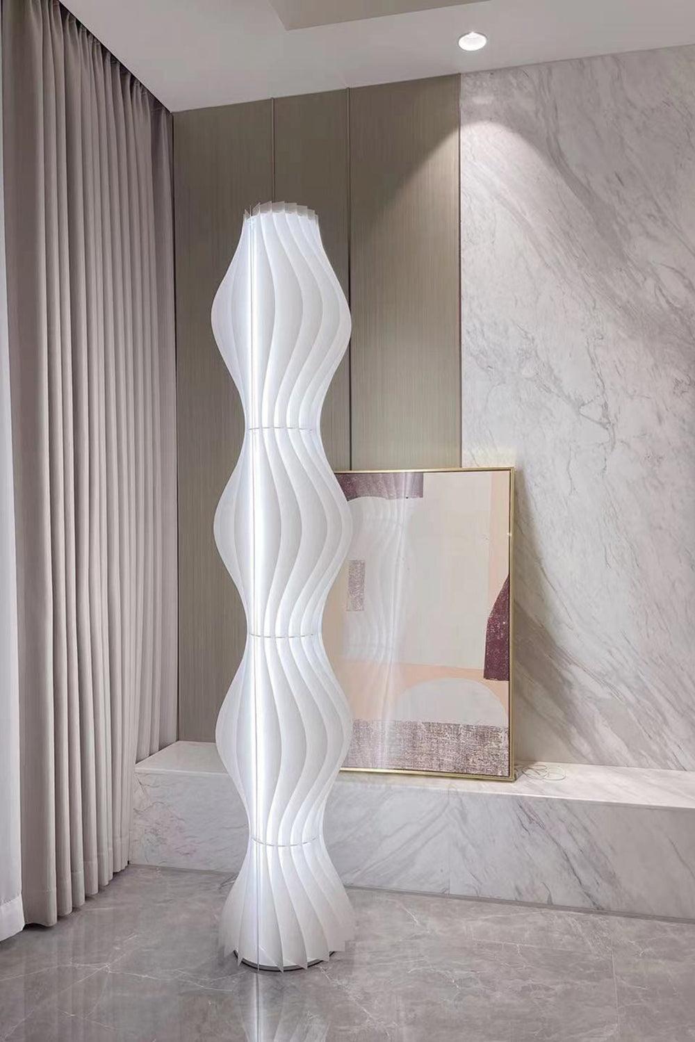 Modern Vapor Acrylic Uplight Floor Lamp with Integrated LED for Living Room Standing Light White