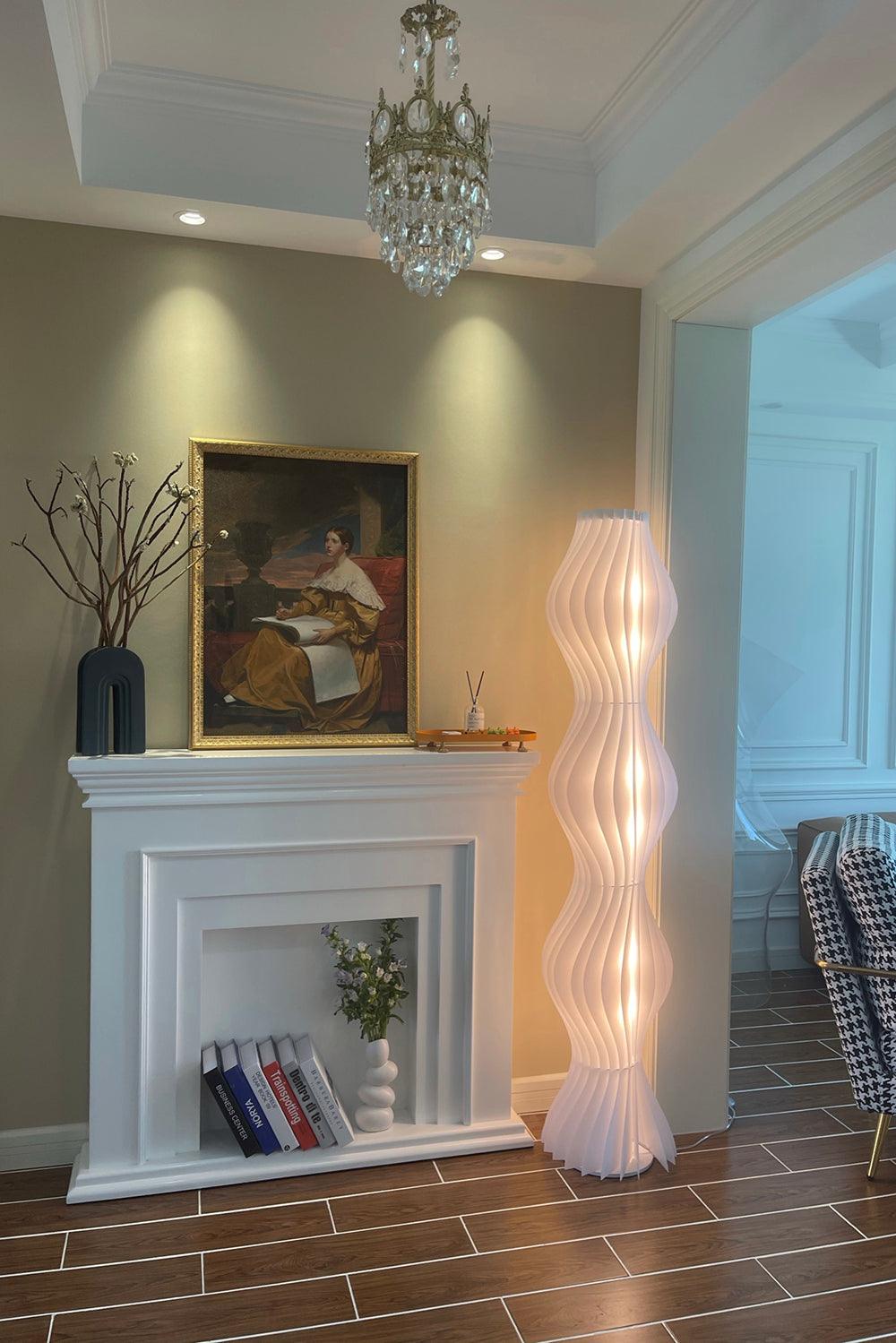 Modern Vapor Acrylic Uplight Floor Lamp with Integrated LED for Living Room Standing Light White