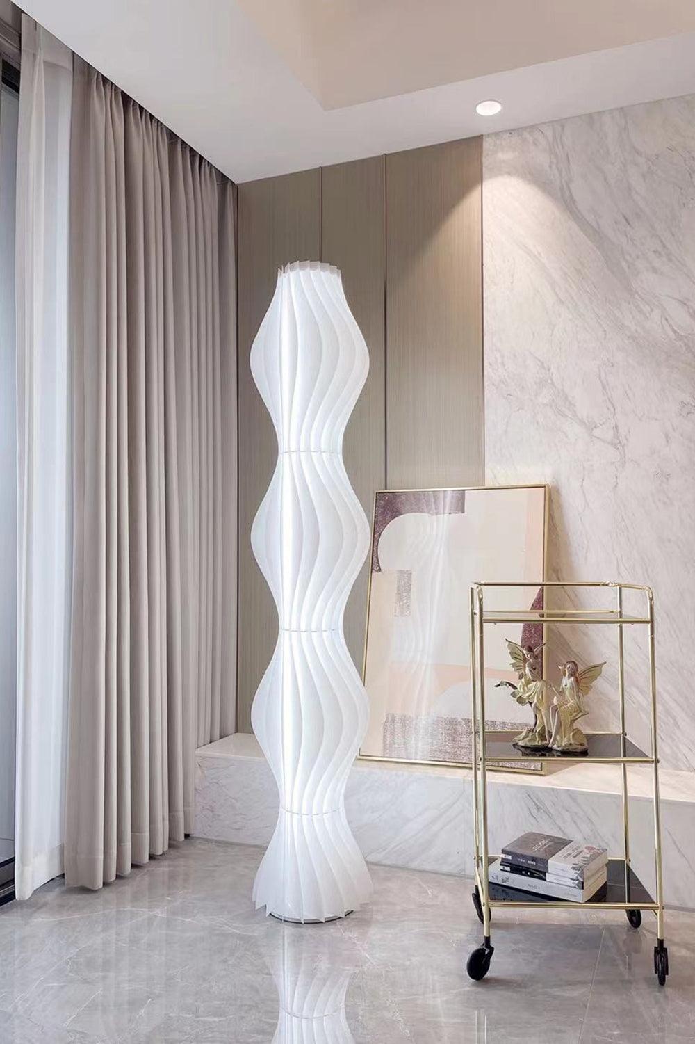 Modern Vapor Acrylic Uplight Floor Lamp with Integrated LED for Living Room Standing Light White