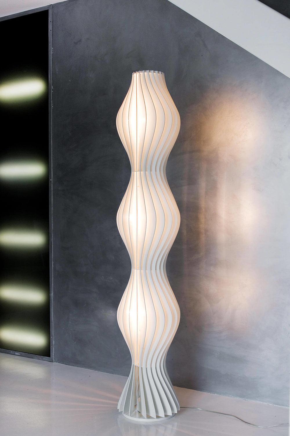 Modern Vapor Acrylic Uplight Floor Lamp with Integrated LED for Living Room Standing Light White