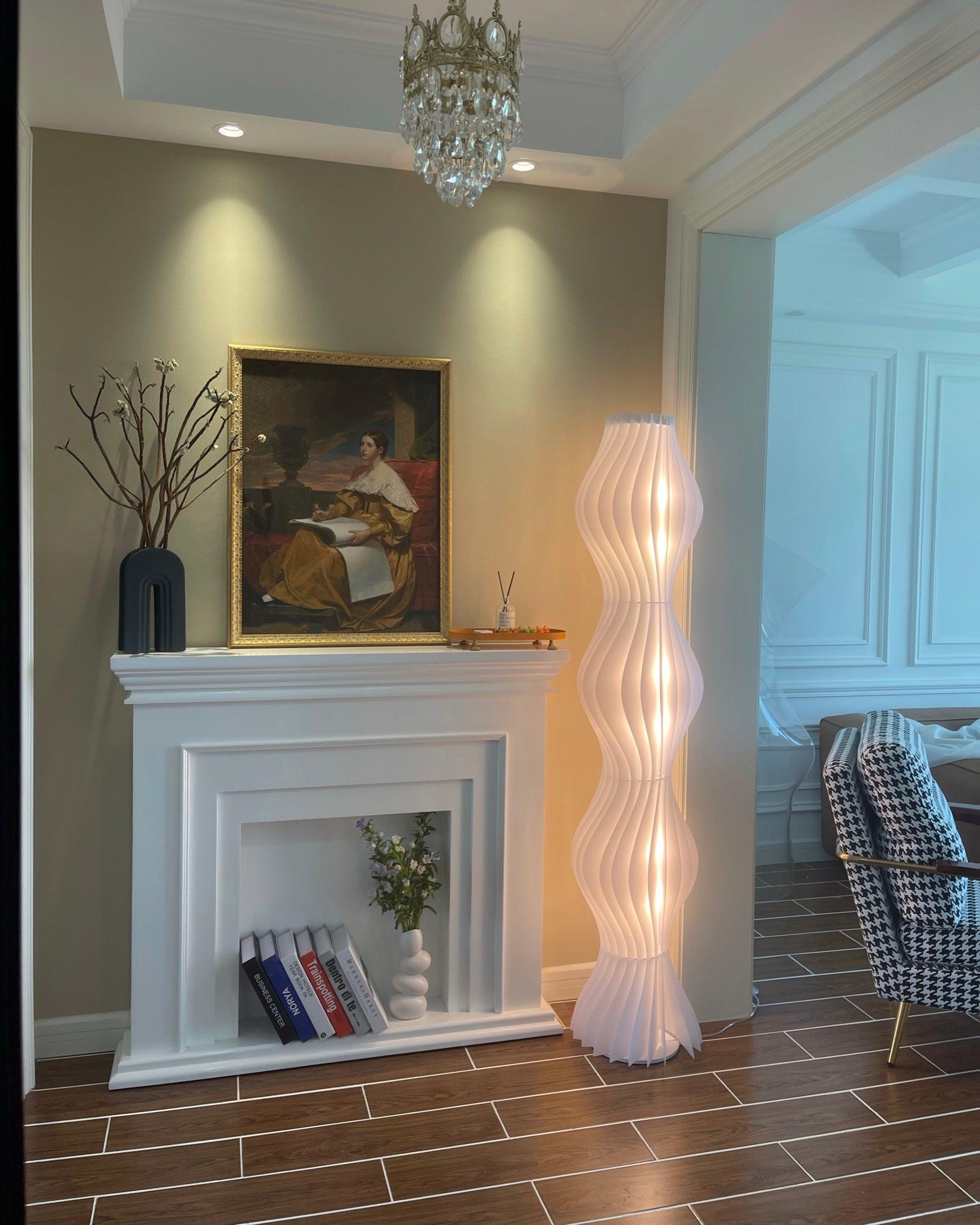 Modern Vapor Acrylic Uplight Floor Lamp with Integrated LED for Living Room Standing Light White