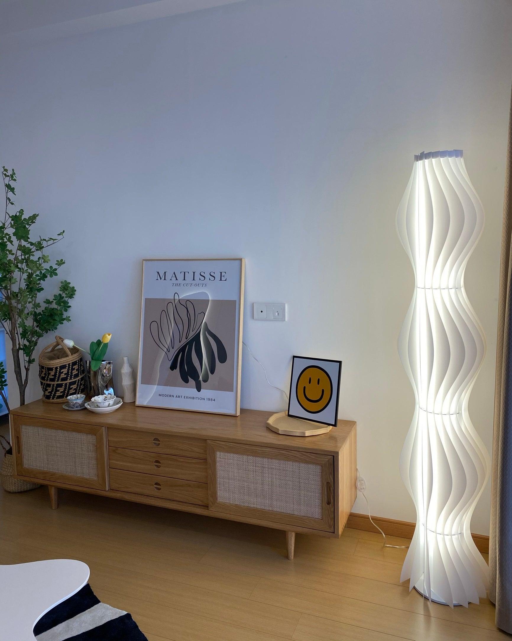 Modern Vapor Acrylic Uplight Floor Lamp with Integrated LED for Living Room Standing Light White
