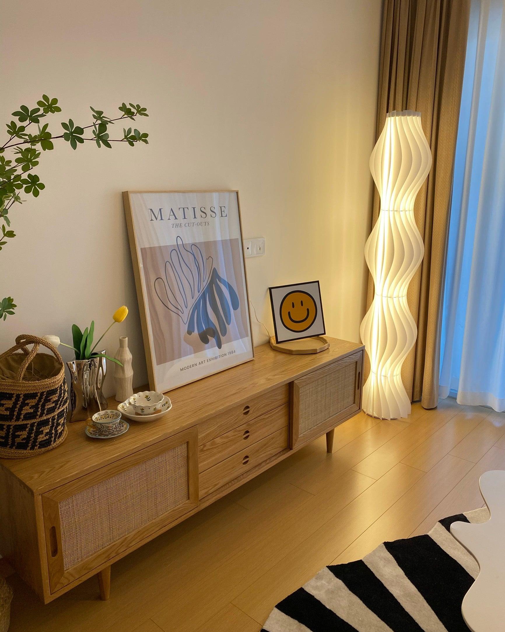Modern Vapor Acrylic Uplight Floor Lamp with Integrated LED for Living Room Standing Light White
