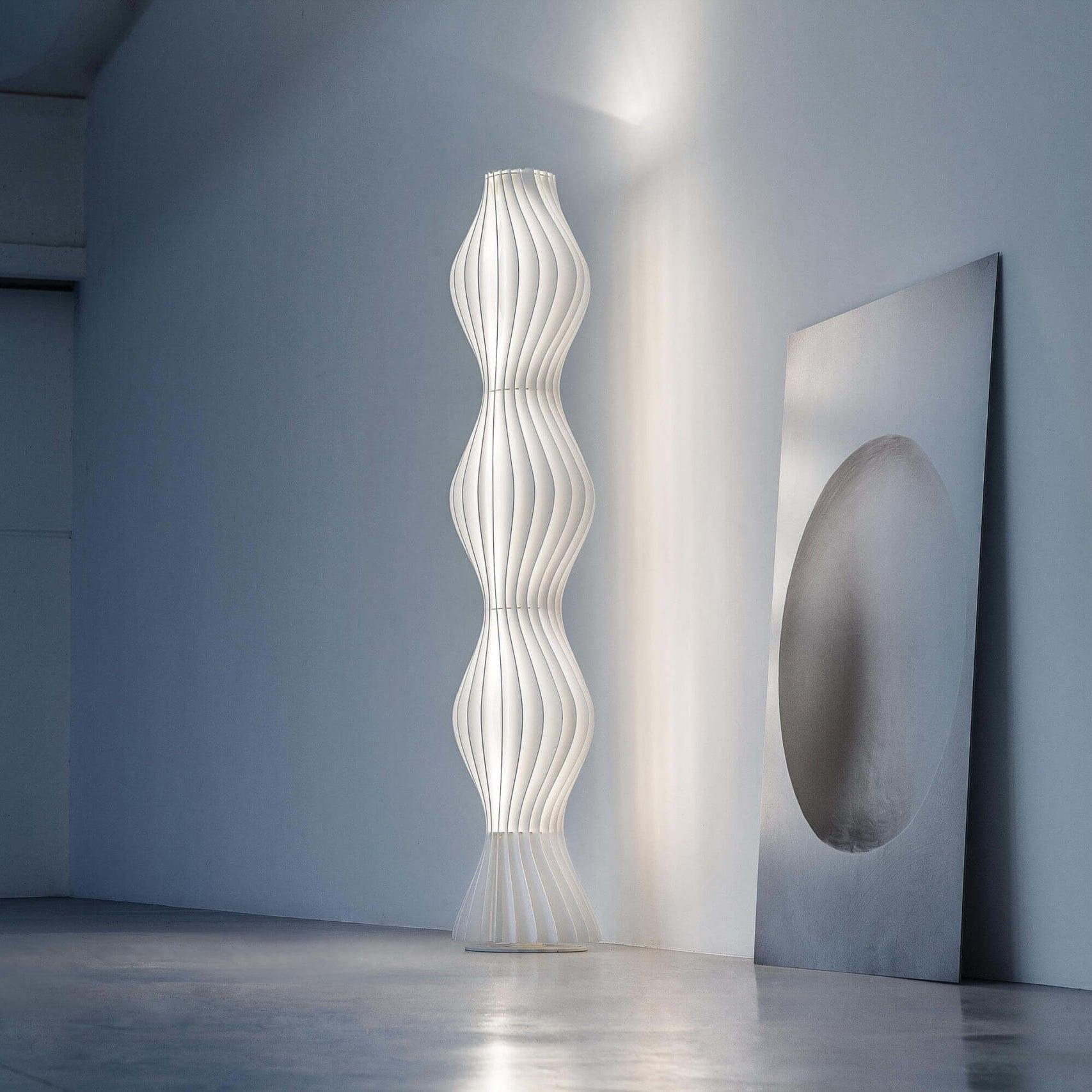 Modern Vapor Acrylic Uplight Floor Lamp with Integrated LED for Living Room Standing Light White