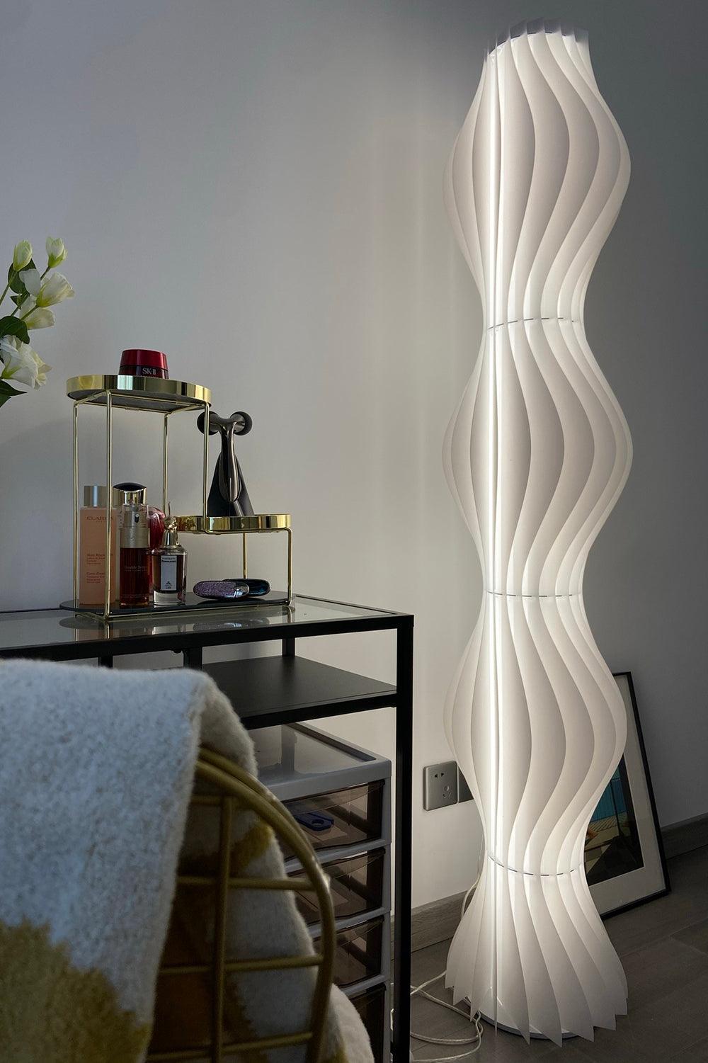 Modern Vapor Acrylic Uplight Floor Lamp with Integrated LED for Living Room Standing Light White