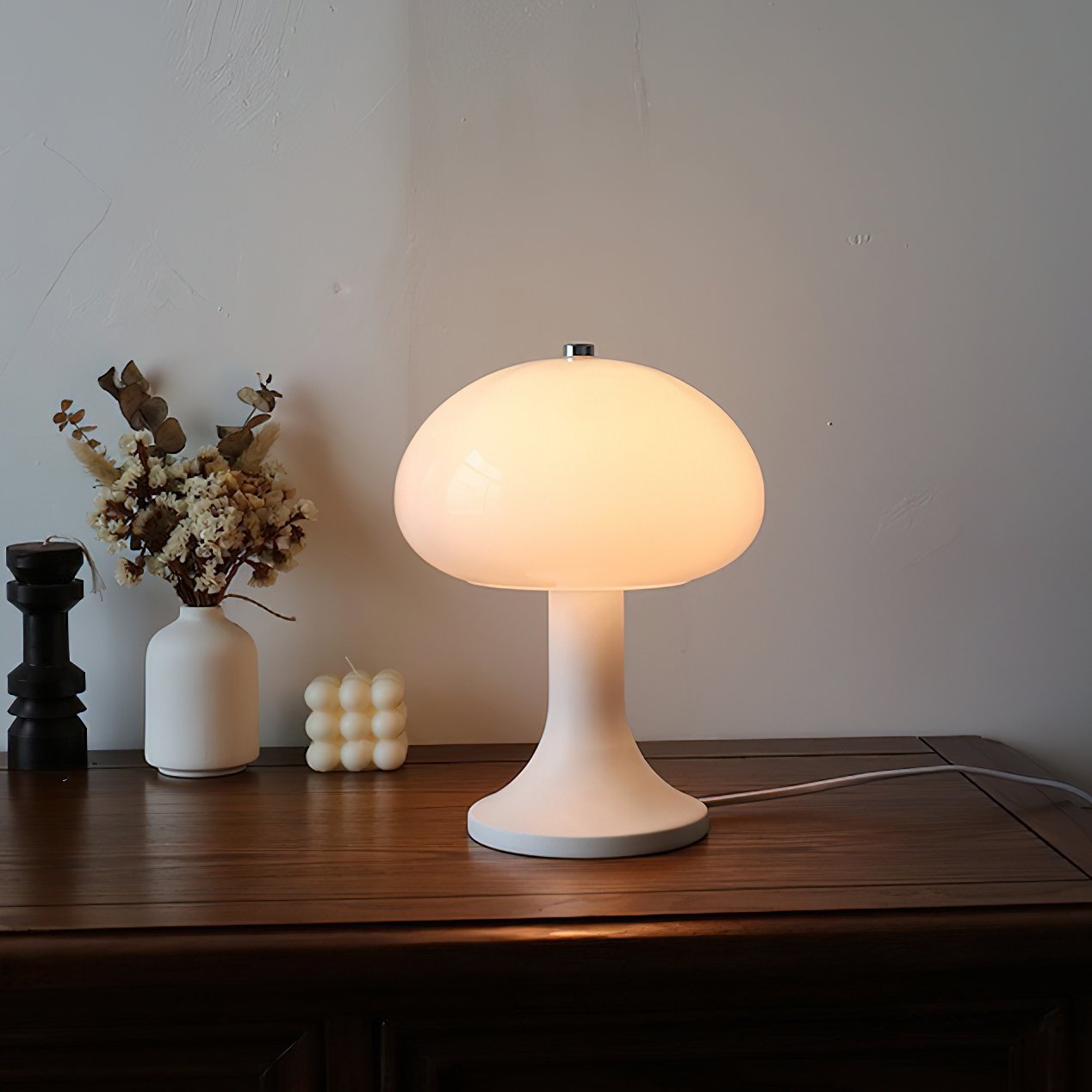 minimalist-white-frosted-glass-mushroom-table-lamp-with-natural-wood-base