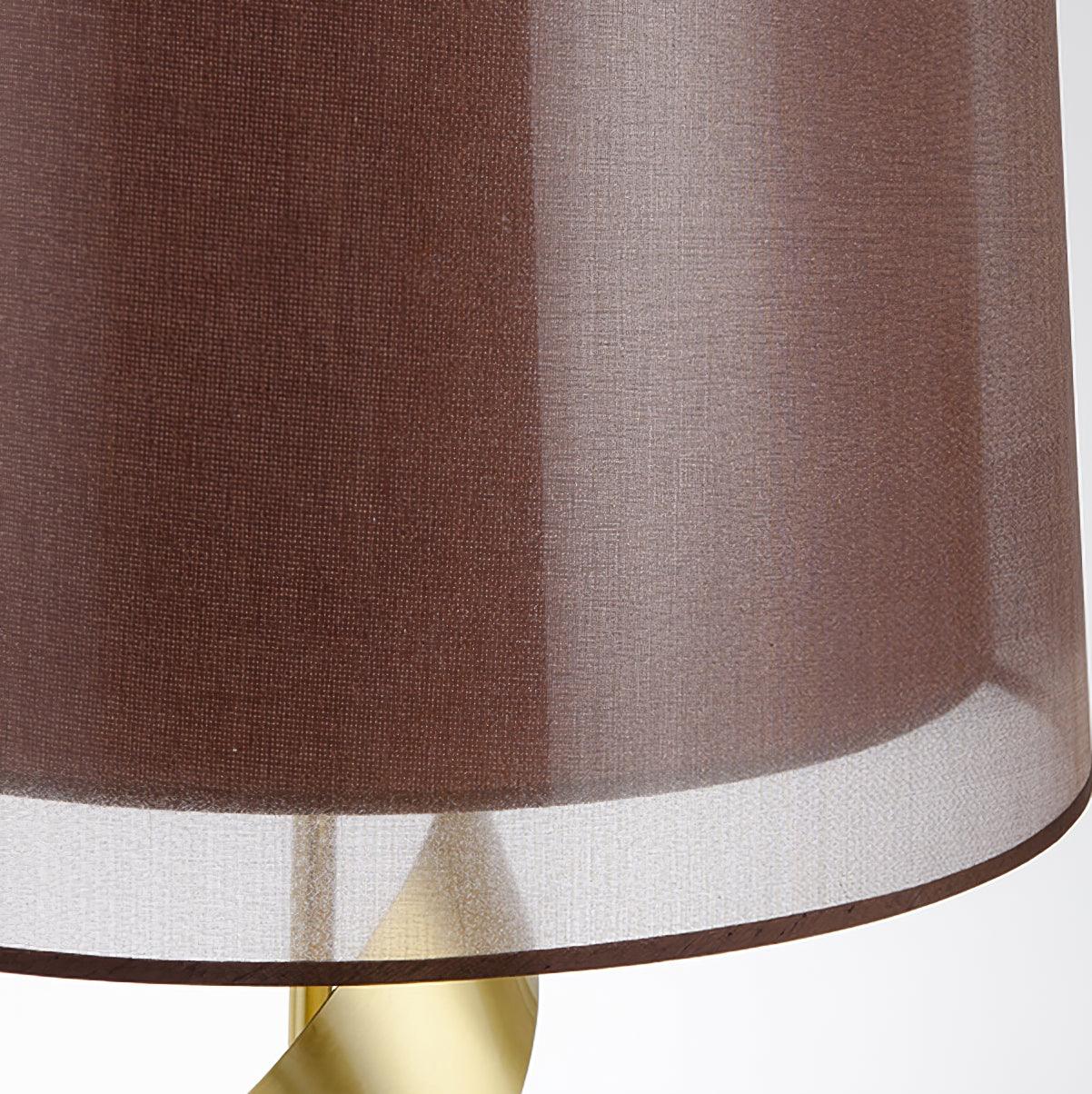 Modern Sculptural Spiral Metal Table Lamp with Gold Leaf Finish and Black Marble Base for Living Room