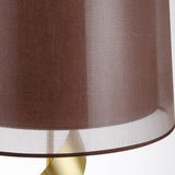 Modern Sculptural Spiral Metal Table Lamp with Gold Leaf Finish and Black Marble Base for Living Room