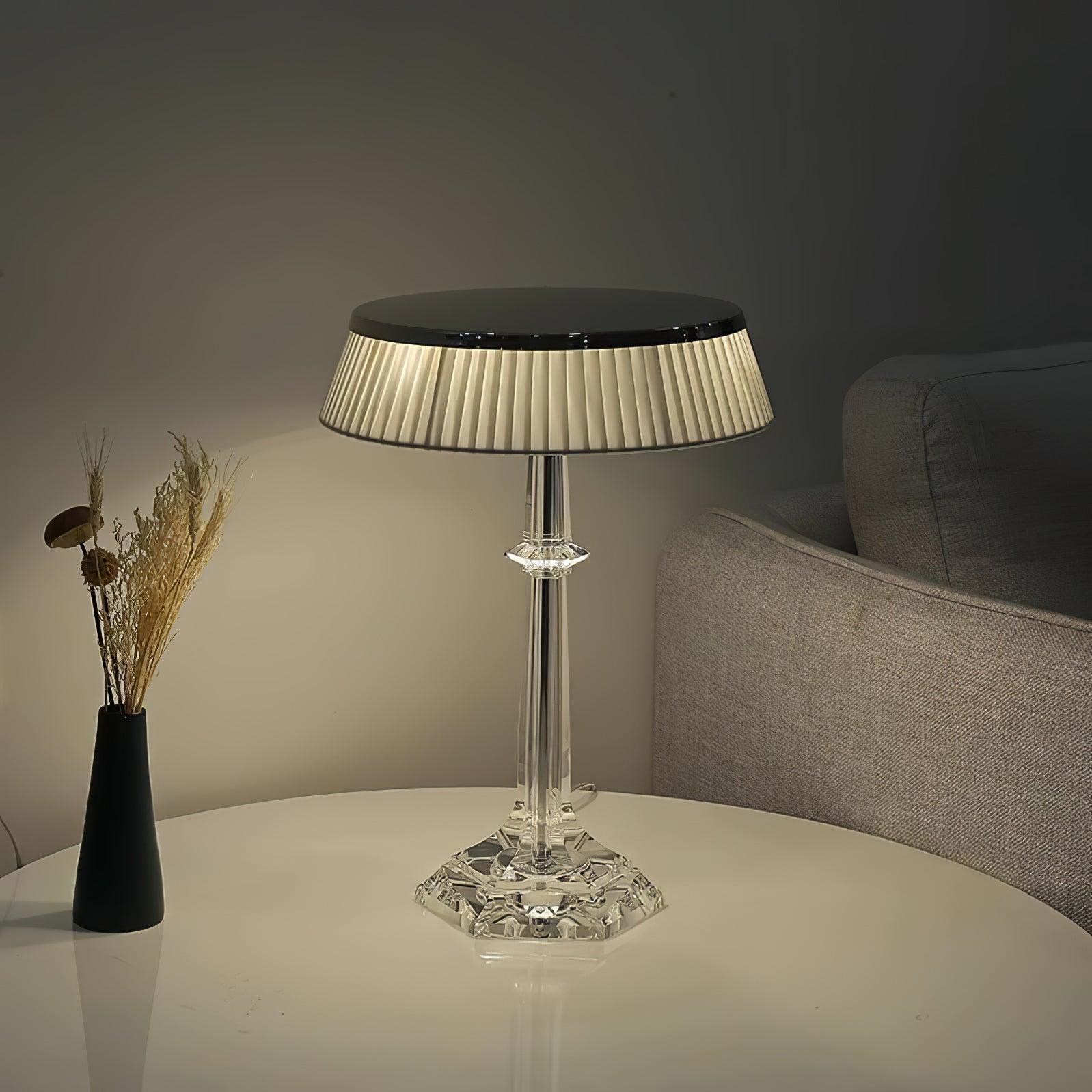 Versailles Modern Curved Glass Table Lamp for Bedroom and Office Task Lighting
