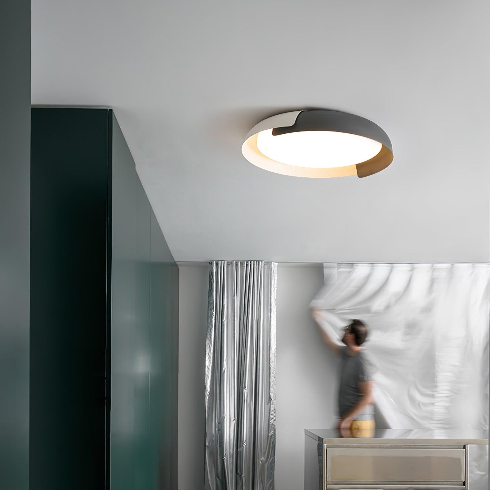 Modern Round LED Flush Mount Ceiling Light Contemporary Acrylic Fixture for Living Room and Office
