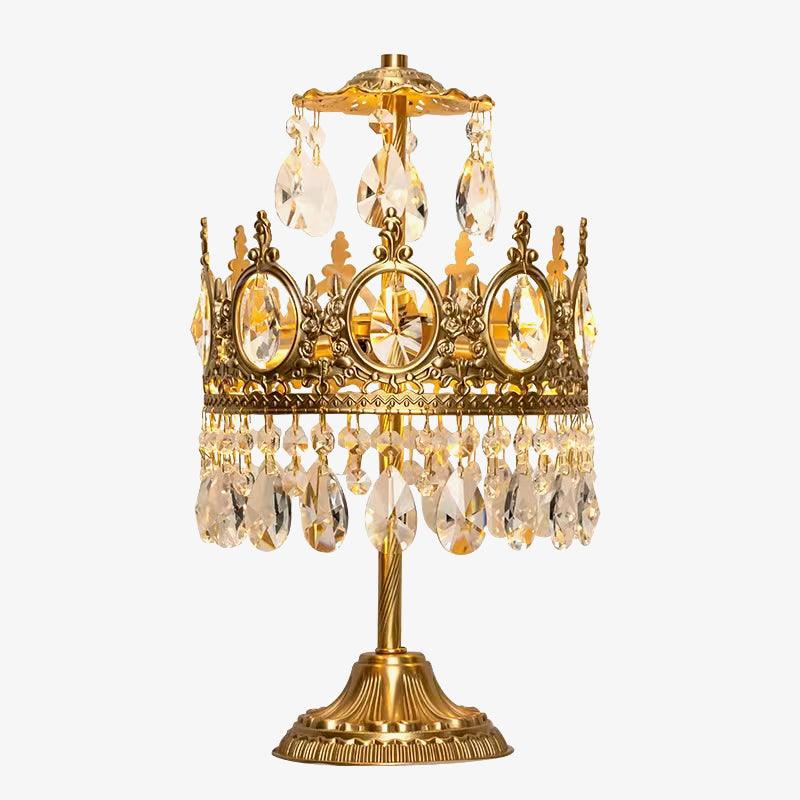 Luxury French Style Crystal Nightstand Lamp Decorative Antique Brass Table Light