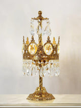 Luxury French Style Crystal Nightstand Lamp Decorative Antique Brass Table Light
