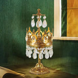 Luxury French Style Crystal Nightstand Lamp Decorative Antique Brass Table Light