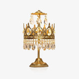 Luxury French Style Crystal Nightstand Lamp Decorative Antique Brass Table Light