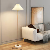 Vintage Pleated Floor Lamp with Marble Base Retro Accent Lighting for Living Room