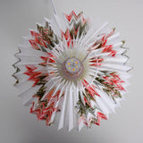 Mid Century Modern Pleated Ceramic Table Lamp with Fabric Shade for Bedroom Decor