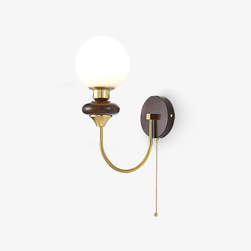 mid-century-walnut-wood-wall-sconce-lighting-with-white-glass-shade-and-pull-cord-switch