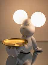 Violent Bear Decorative Resin Table Lamp with Storage Tray for Modern Bedside and Office Desks