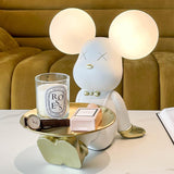 Violent Bear Decorative Resin Table Lamp with Storage Tray for Modern Bedside and Office Desks