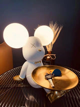 Violent Bear Decorative Resin Table Lamp with Storage Tray for Modern Bedside and Office Desks