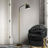 Modern Torchiere Standing Floor Lamp with Metal Frame and Elegant Gold Accents