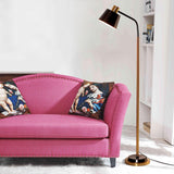 Modern Torchiere Standing Floor Lamp with Metal Frame and Elegant Gold Accents