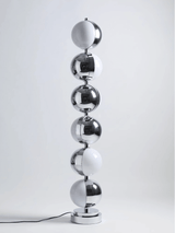 Modern Minimalist LED Standing Lamp with Chrome Finish and White Acrylic Shade