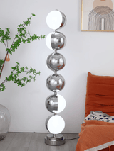 Modern Minimalist LED Standing Lamp with Chrome Finish and White Acrylic Shade