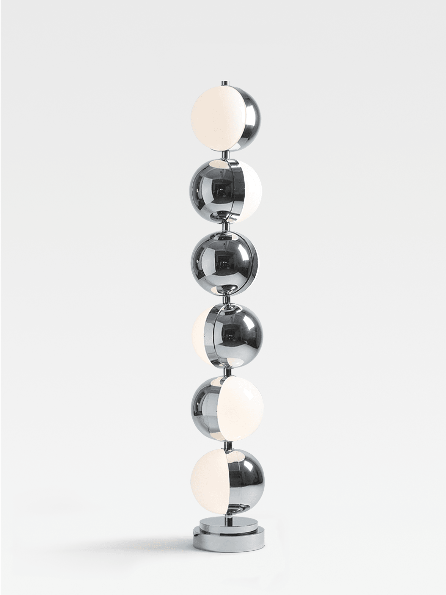 Modern Minimalist LED Standing Lamp with Chrome Finish and White Acrylic Shade