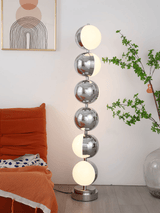 Modern Minimalist LED Standing Lamp with Chrome Finish and White Acrylic Shade