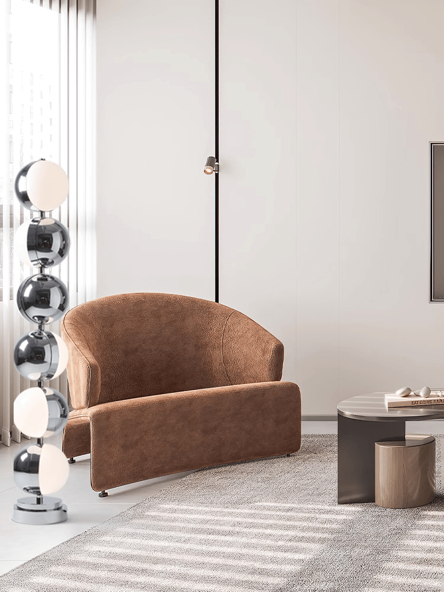 Modern Minimalist LED Standing Lamp with Chrome Finish and White Acrylic Shade