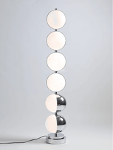 Modern Minimalist LED Standing Lamp with Chrome Finish and White Acrylic Shade