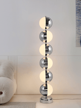 Modern Minimalist LED Standing Lamp with Chrome Finish and White Acrylic Shade