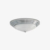 Modern Volume Dome Flush Mount Ceiling Lamp with Chrome Finish and White Glass Shade