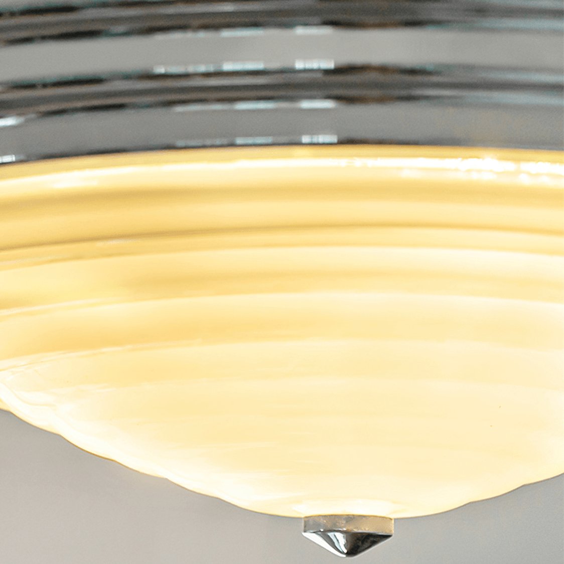 Modern Volume Dome Flush Mount Ceiling Lamp with Chrome Finish and White Glass Shade