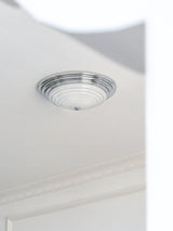 Modern Volume Dome Flush Mount Ceiling Lamp with Chrome Finish and White Glass Shade
