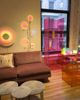 Wa Wa Designer Standing Floor Lamp with Integrated LED and Stainless Steel Accents
