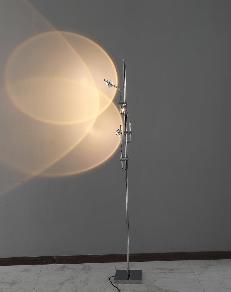 Wa Wa Designer Standing Floor Lamp with Integrated LED and Stainless Steel Accents