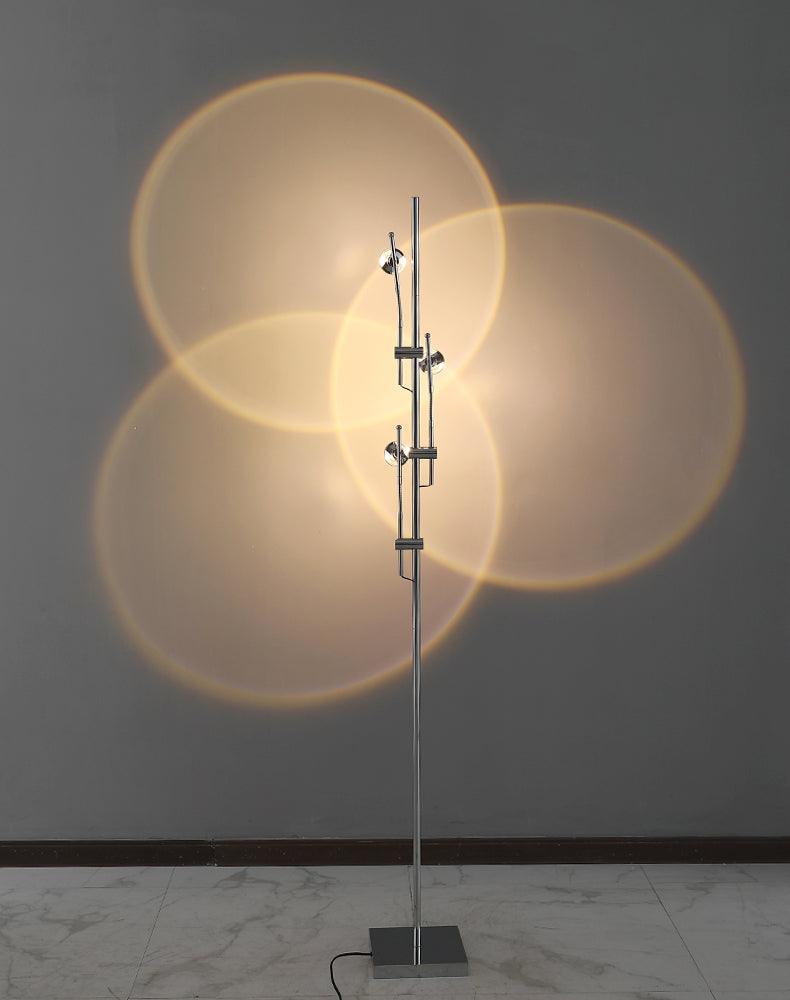 Wa Wa Designer Standing Floor Lamp with Integrated LED and Stainless Steel Accents