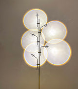 Wa Wa Designer Standing Floor Lamp with Integrated LED and Stainless Steel Accents