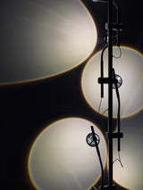 Wa Wa Designer Standing Floor Lamp with Integrated LED and Stainless Steel Accents
