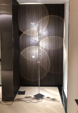 Wa Wa Designer Standing Floor Lamp with Integrated LED and Stainless Steel Accents